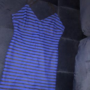 Blue and black dress